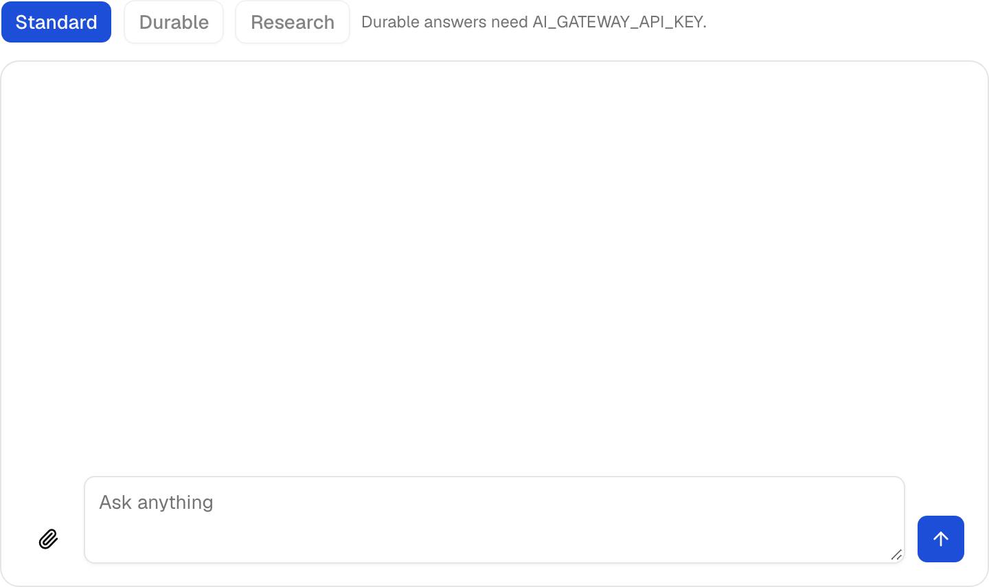 Chat with history in the Next.js example, signed in as the seed user